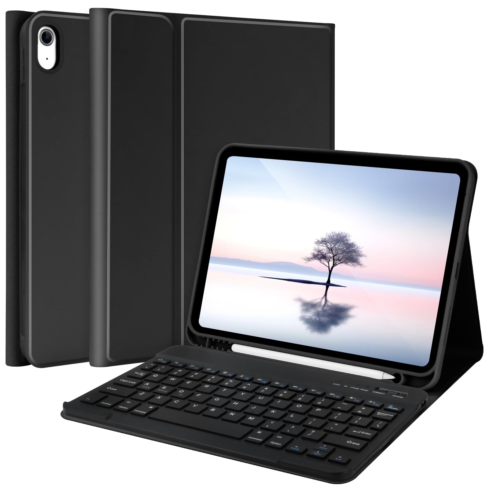 TQQ for iPad (A16) 11th Generation Case with Keyboard (11", 2025) & 10th Gen (10.9", 2022) - Magnetic Wireless Detachable Keyboard, Stand Folio Cover with Pencil Holder, Thin & Light (Black)Global Recycled StandardGlobal Recycled StandardGlobal Recycled Standard