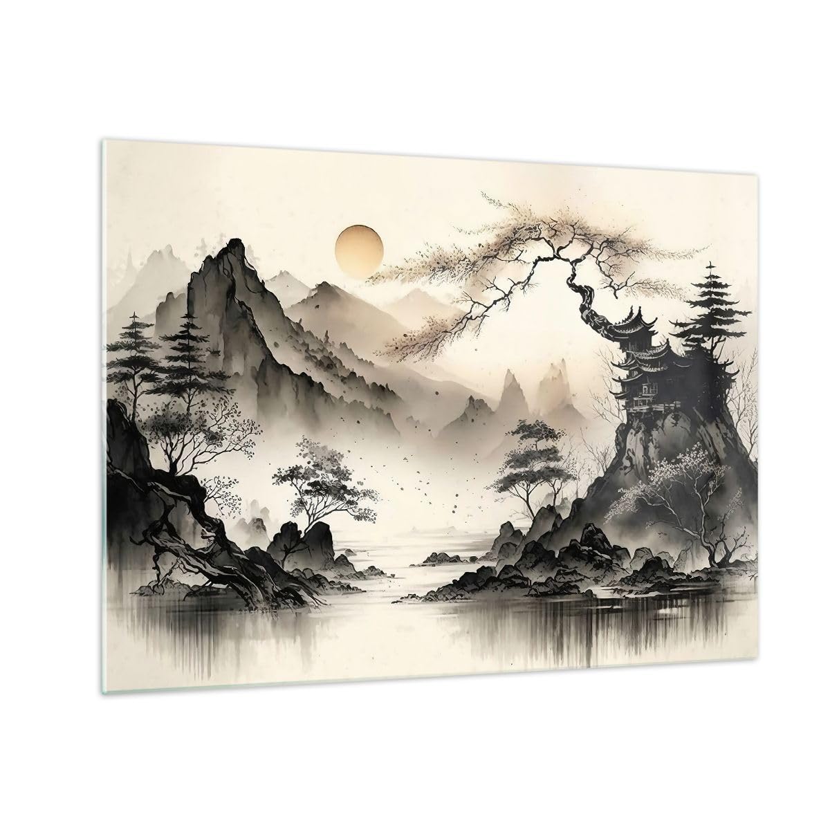 Tableau en Verre Impression Moderne Asie Premium