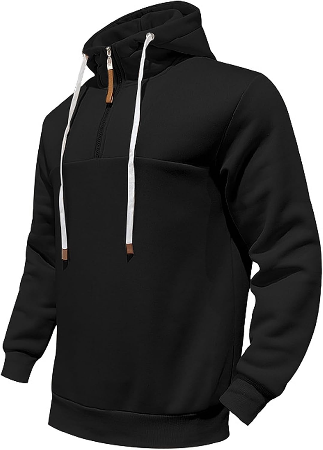 Mens Quarter Zip Hoodie Sweatshirt Warm Fleece Long Sleeve Pullover Hoodies for Men - Image 5