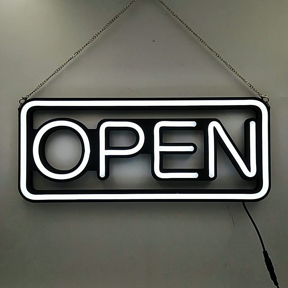 Led Backer Deco Store Light 19 x 8 inches LED Neon Open Sign Hollow Matte Backer ...