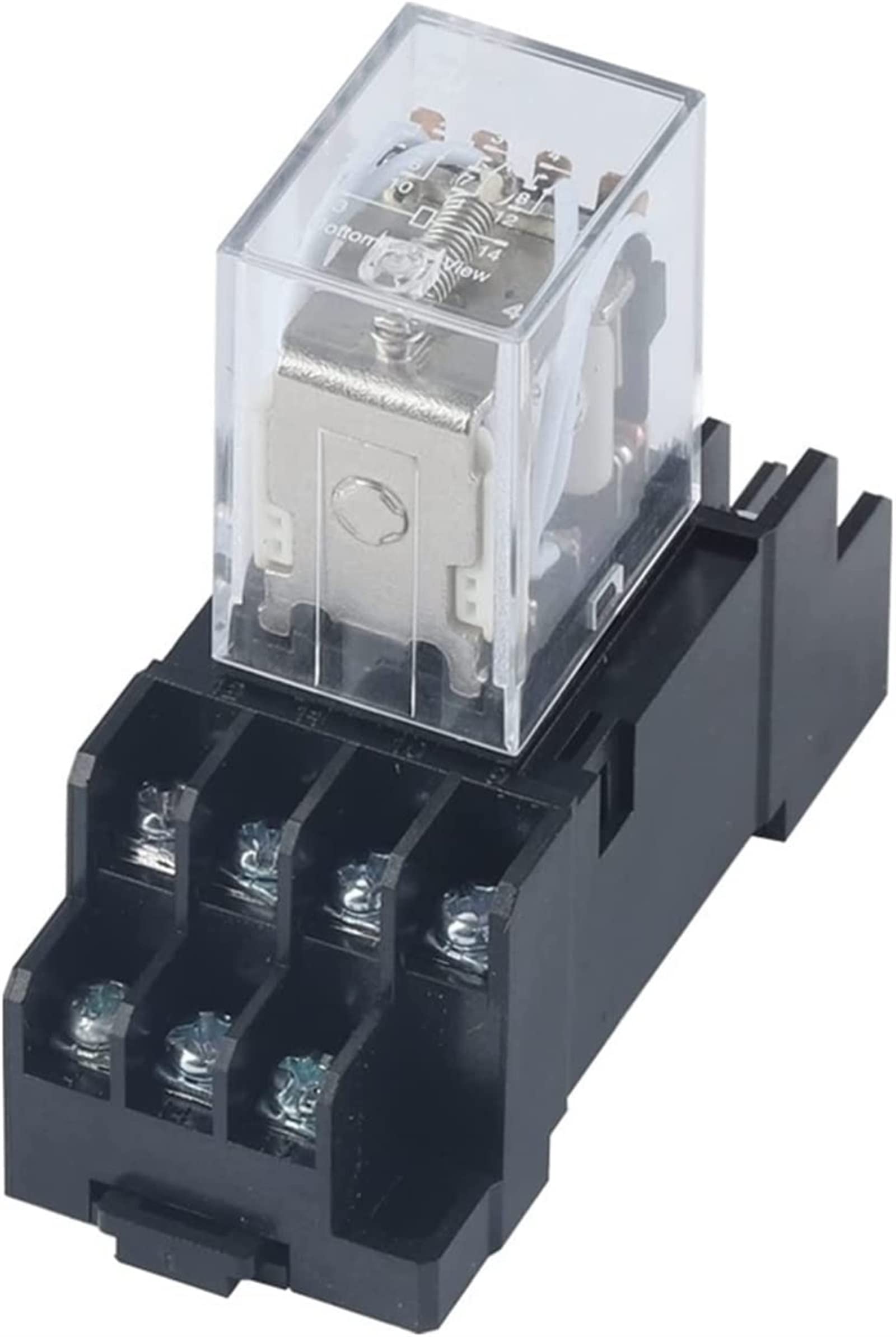 Relè 1Set Relè di potenza Bobina Relè for uso generico MY4 DPDT MY4NJ Relè DC12v / 24v AC 110v / 220v Interruttore relè con base presa Parti di ricambio(Size:24V VDC)