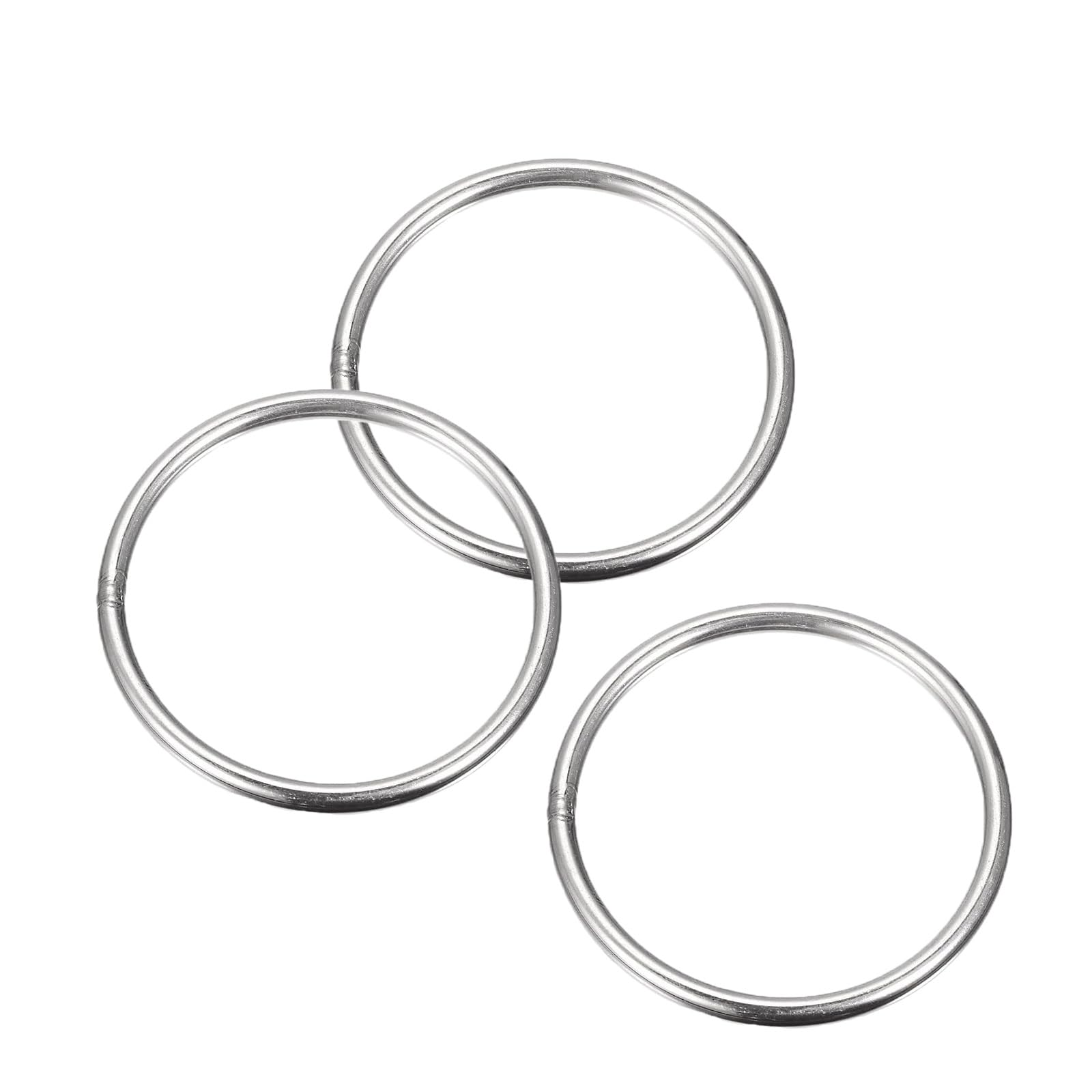 MACHSWON 304 Stainless Steel Welded O Ring 35mm(1.38") OD 5mm Thickness for Hand Bag Webbing Strap Purse Dog Collars Belts DIY Projects- 3pcs โ image 1