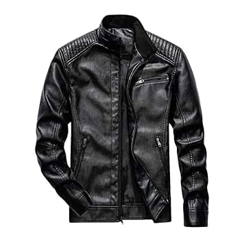 Ornrjfll Men's PU Leather Jackets Autumn Winter Motorcycle