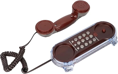Miniatura 4 de Teléfono de pared vintage europeo Retro escritorio, montado en la pared de doble propósito teléfono con cable teléfono fijo de pared con luz para el