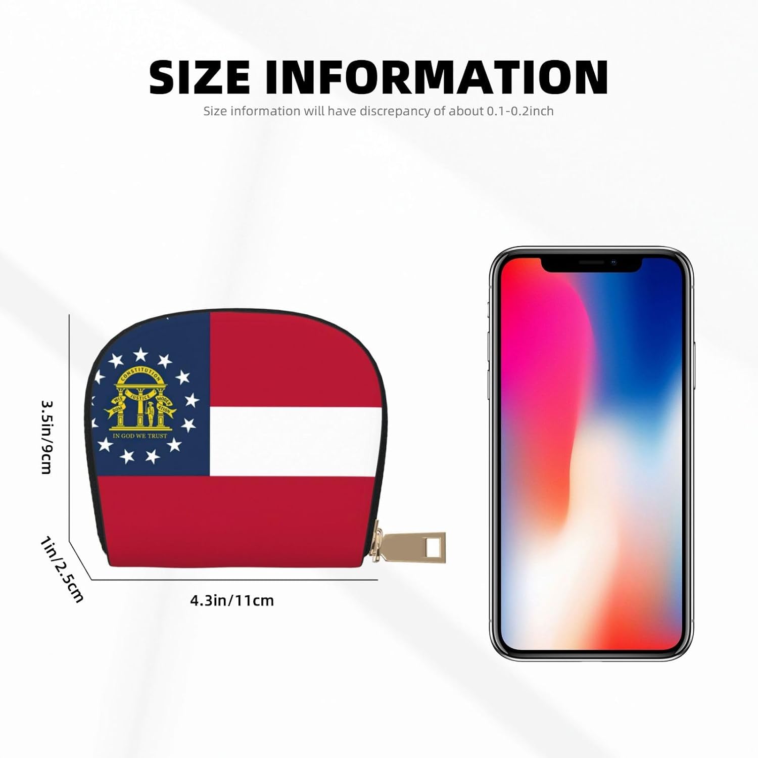 Georgia State Flag print Wallet Credit Cards Holder Business Card Case for Men Women Compact Size for Adults