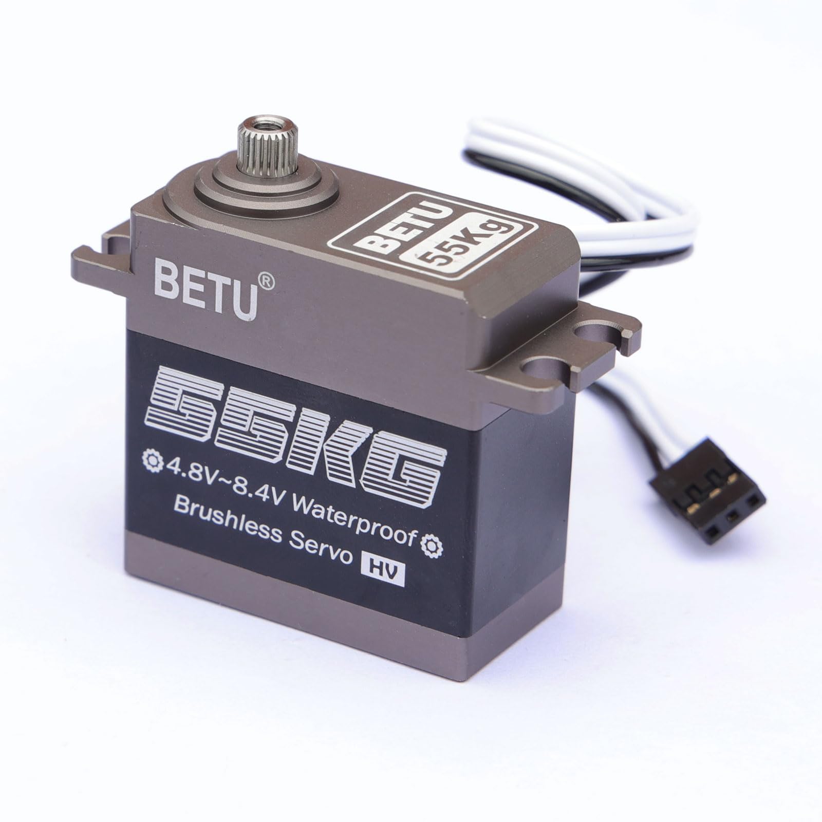 BETU Servo sin escobillas de 55 kg, resistente al agua y servo de alta velocidad, servo RC compatible con 1/5,1/6, 1/8, 1/10 RC coche/robot/barco/avión