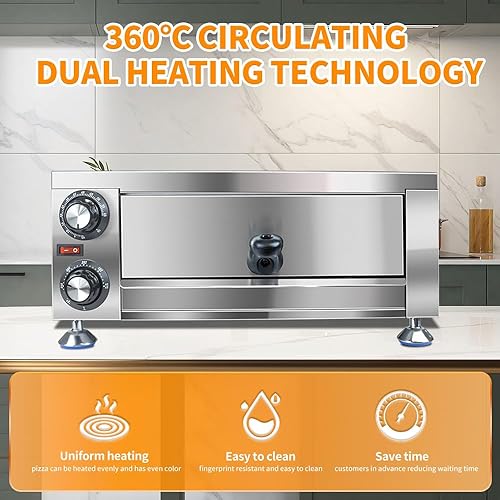Miniatura 5 de Generic YOOKTEN - Horno eléctrico de pizza para interiores, horno de pizza de 12 pulgadas, máquina comercial para hacer pizza para el hogar con