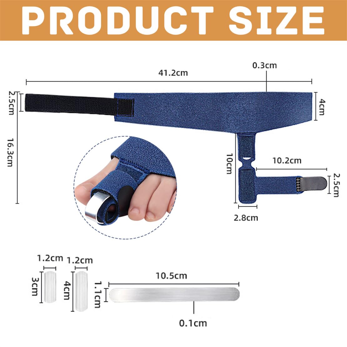 Toe Splints for Straightening Hammertoes Toe Brace Toe Straightener Toe Straps for Women Men Broken Toe Curled Toes Pain and Support 2Pcs - Image 2