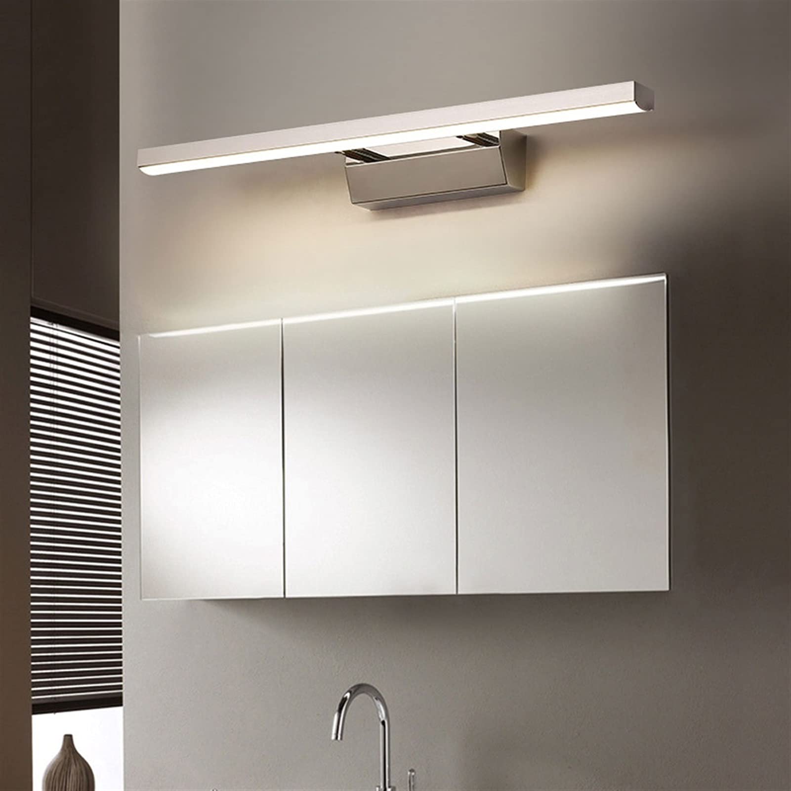 Lampada Specchio Frontale Led per Bagno, Luci Specchio in Metallo per Trucco, Illuminazione per Trucco, Lampade a Scomparsa per Armadio Specchio e Tavolo da Toeletta Bagno/3 Color Mode/46Cm