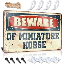 Tin Wall Decor Beware of Miniature Horse Sign Bathroom Stuff Room Decor for Men  Size 20X30CM