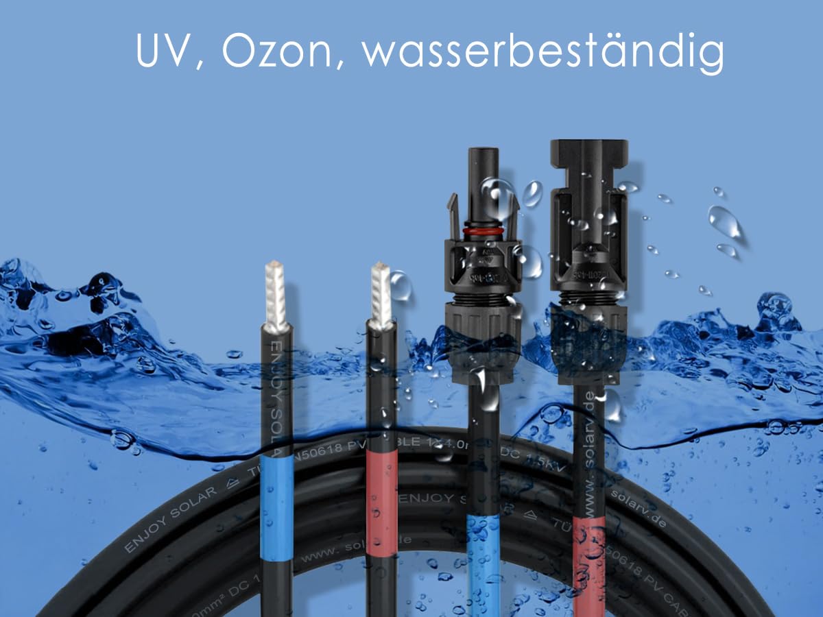 enjoy solar 6 mm² profesjonalny kabel połączeniowy moduł solarny z regulatorem ładowania solarnego, kabel przyłączeniowy 10 m