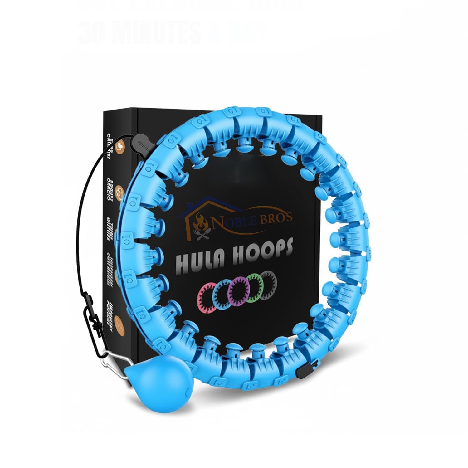 Smart Infinity Heavy Duty Hula Hoop for Adults Weight Loss/Exercise - 360 Degree Waist Fitness - 24 Knots Adjustable Size with Ball-image-40