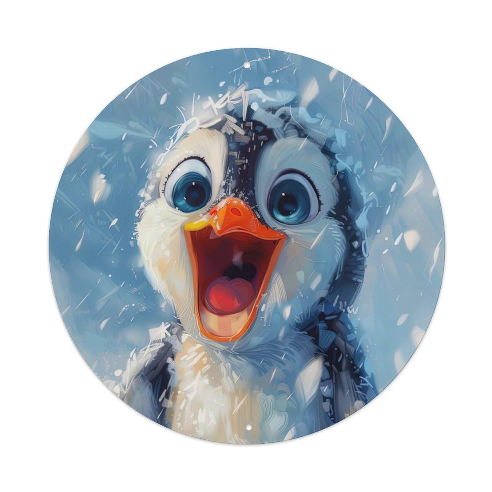 Animal Cartoon Style Penguin Metal Tin Sign