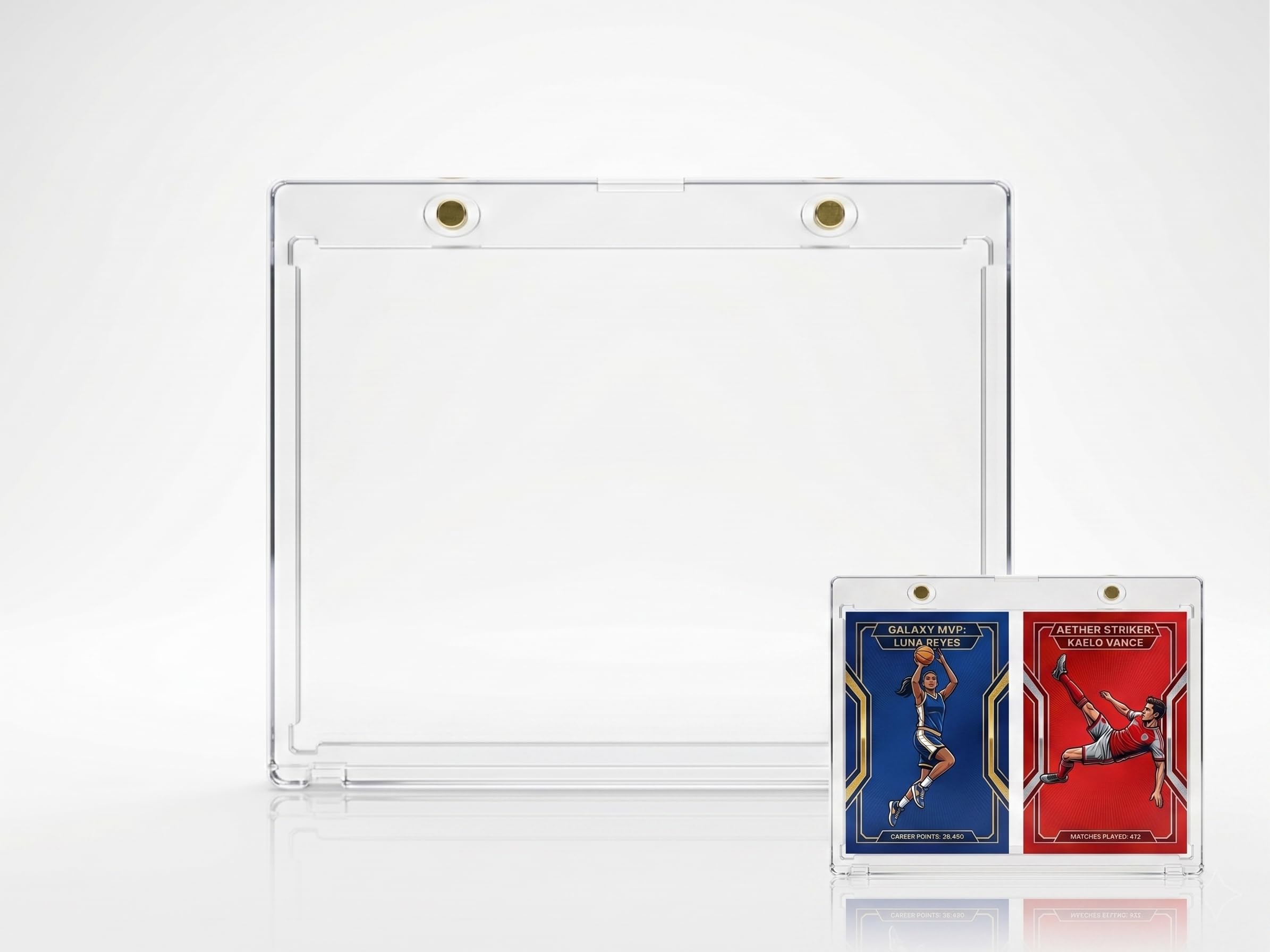 Présentoir de cartes de collection transparent horizontal et vertical 175pt