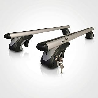 Dachgepäckträger Auto 120cm - Dachträger Universal VDP-R-005 | Auto Dachträger offene Reling | Dachträger für Reling abschließbar | Aluminium Grundträger Dachreling bis 90kg