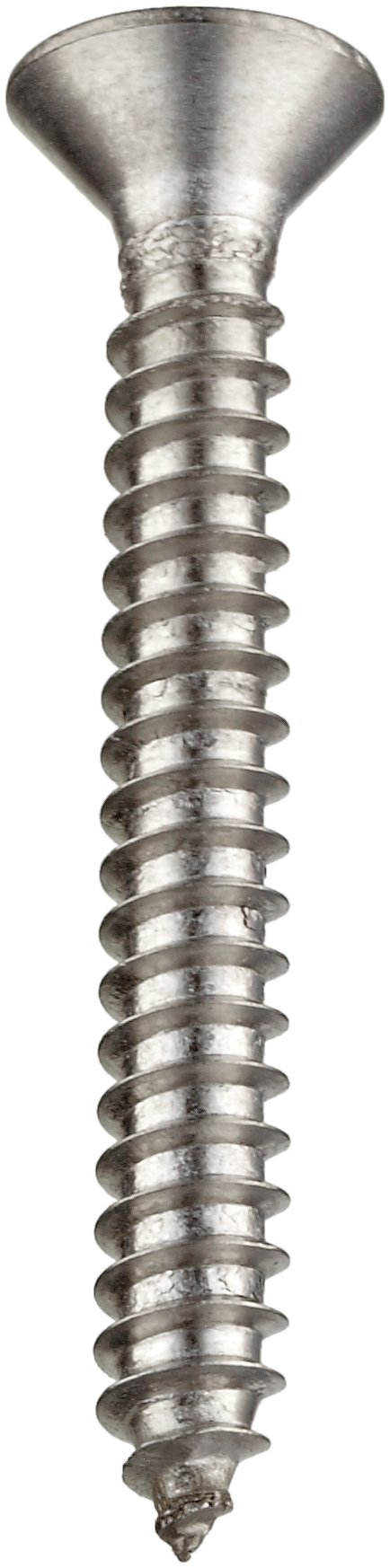 18-8 Stainless Steel Sheet Metal Screw, Plain Finish, Flat Head, Pin In Star Drive, Type AB, 3/4