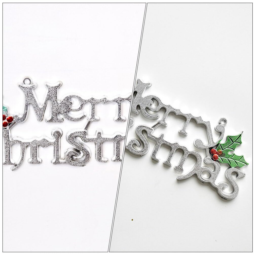 ifundom 12piezas Decoración Navideña Carteles De Puerta De Plástico Letreros Merry Christmas Para Interiores y Exteriores