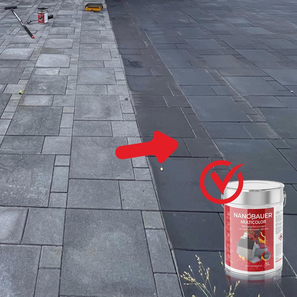Pflastersteine Imprägnierung Farbe Mutticolor | Farbe: Graphit 7024 | Kapazität: 20L / 100m² | 2-in-1 Imprägnierung Schutzfarbe Farbimprägnierung Steinimprägnierung Pflasterstein
