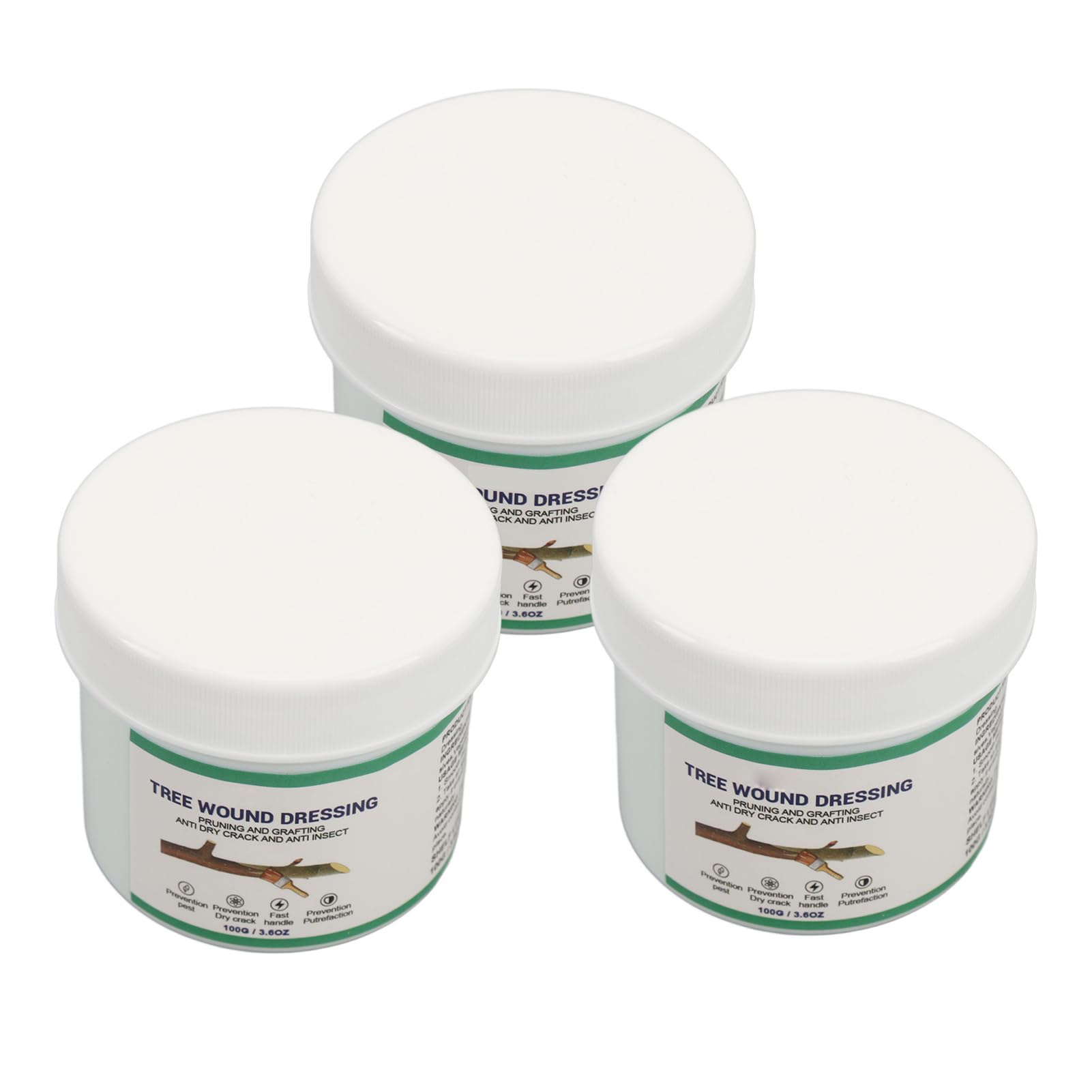 TYTOGE 3 Pcs 100g Tree Wound Dressing Recover Lushness Tree Shrub Pruning Grafting Sealer Healing Paste with Brush