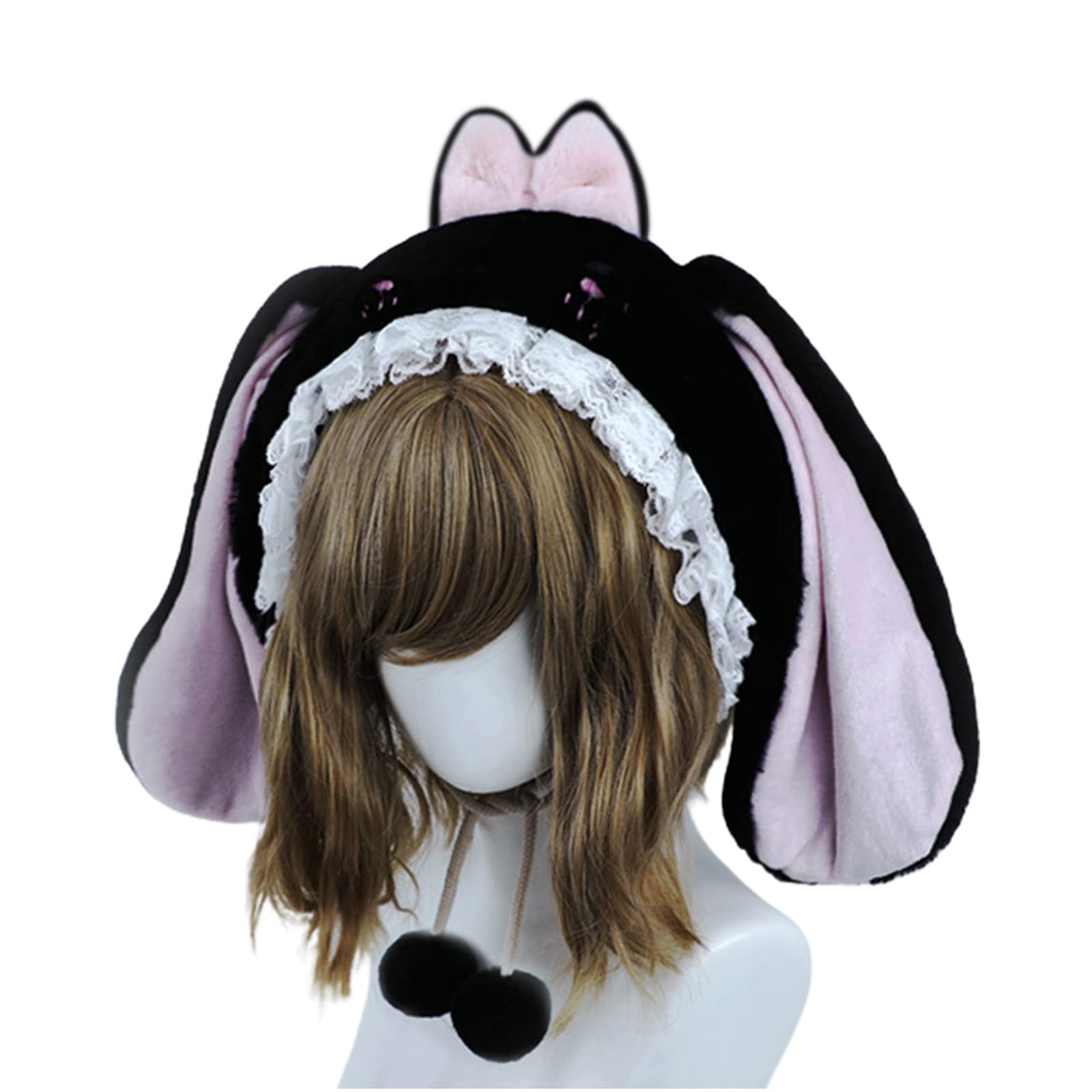 GRABAGECAN Hat Lop-eared Plush Hat Windproof Scarf&Hat Lei Hat for Halloween New Year Thanksgiving