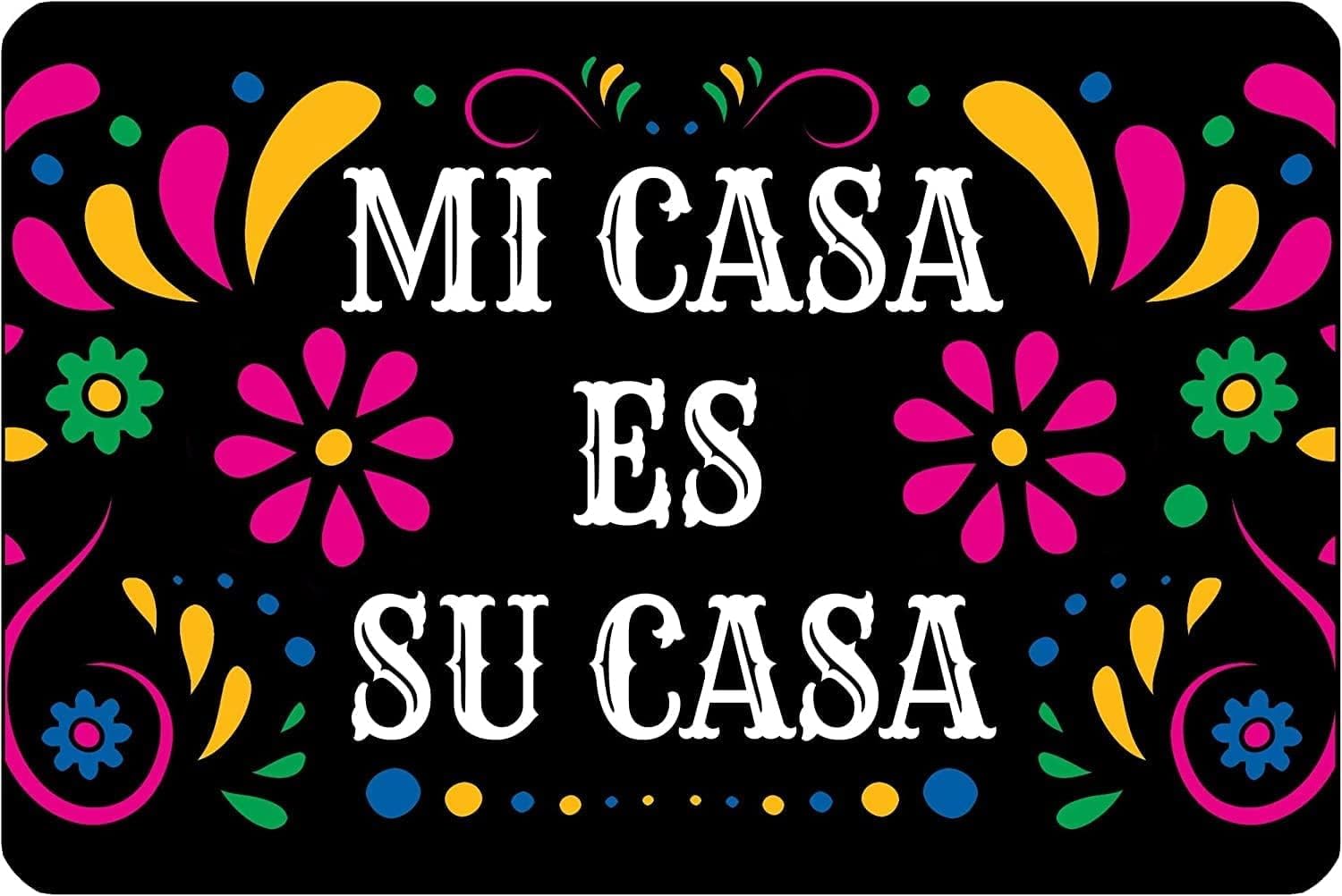 Retro Metal Tin Sign ES Mi Casa ES Su Casa Welcome Home Sweet Love Home Sign Home Decor Metal Aluminum for Home Gate Garden Bars Cafes Man Cave Living Room Bedroom Dining Room Office Pubs 8x6 Inch
