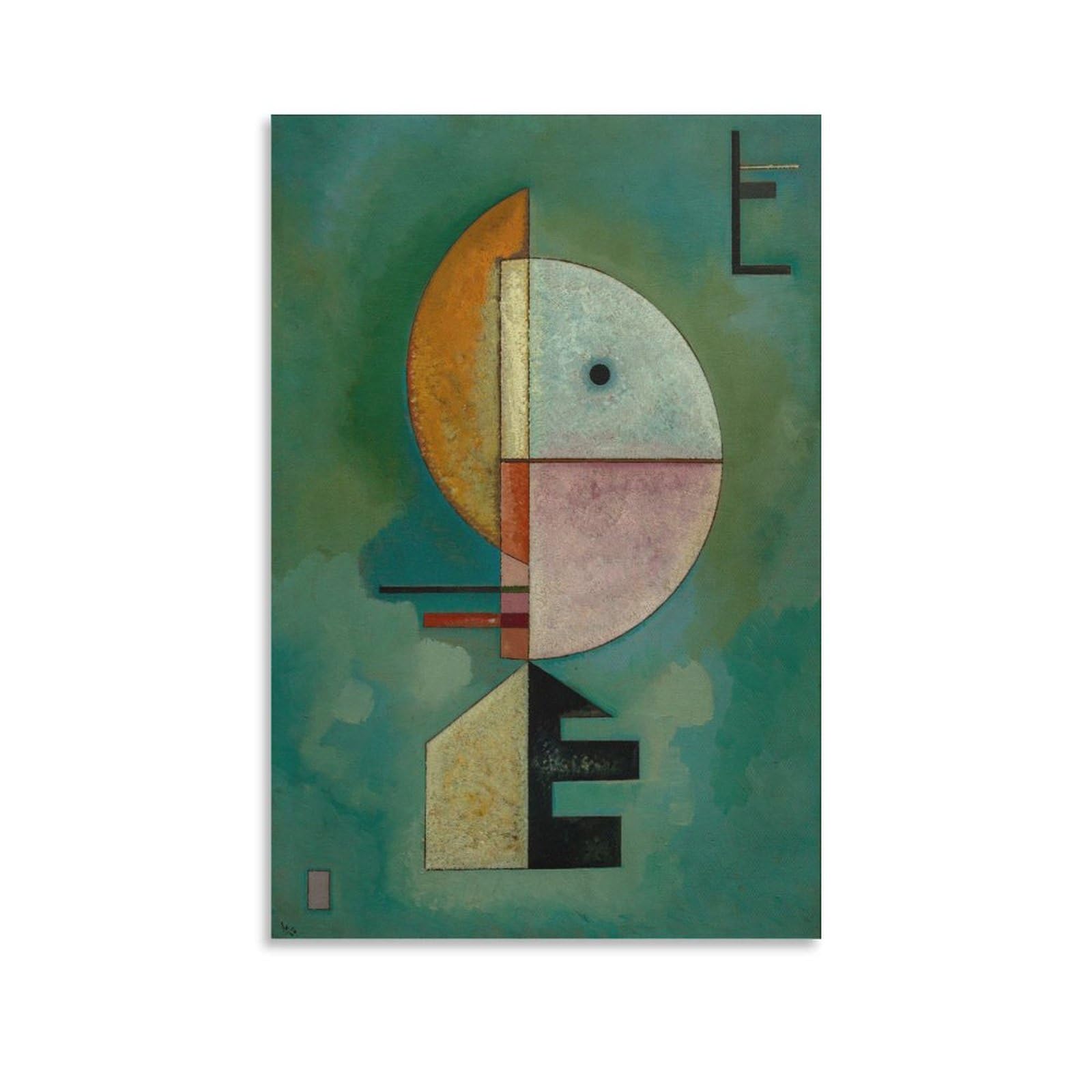 Upward by Vasily Kandinsky Print Geometric Bauhaus Poster Mid Century Modern Green Living Decor Minimalist Unframe 12x18inch(30x45cm)