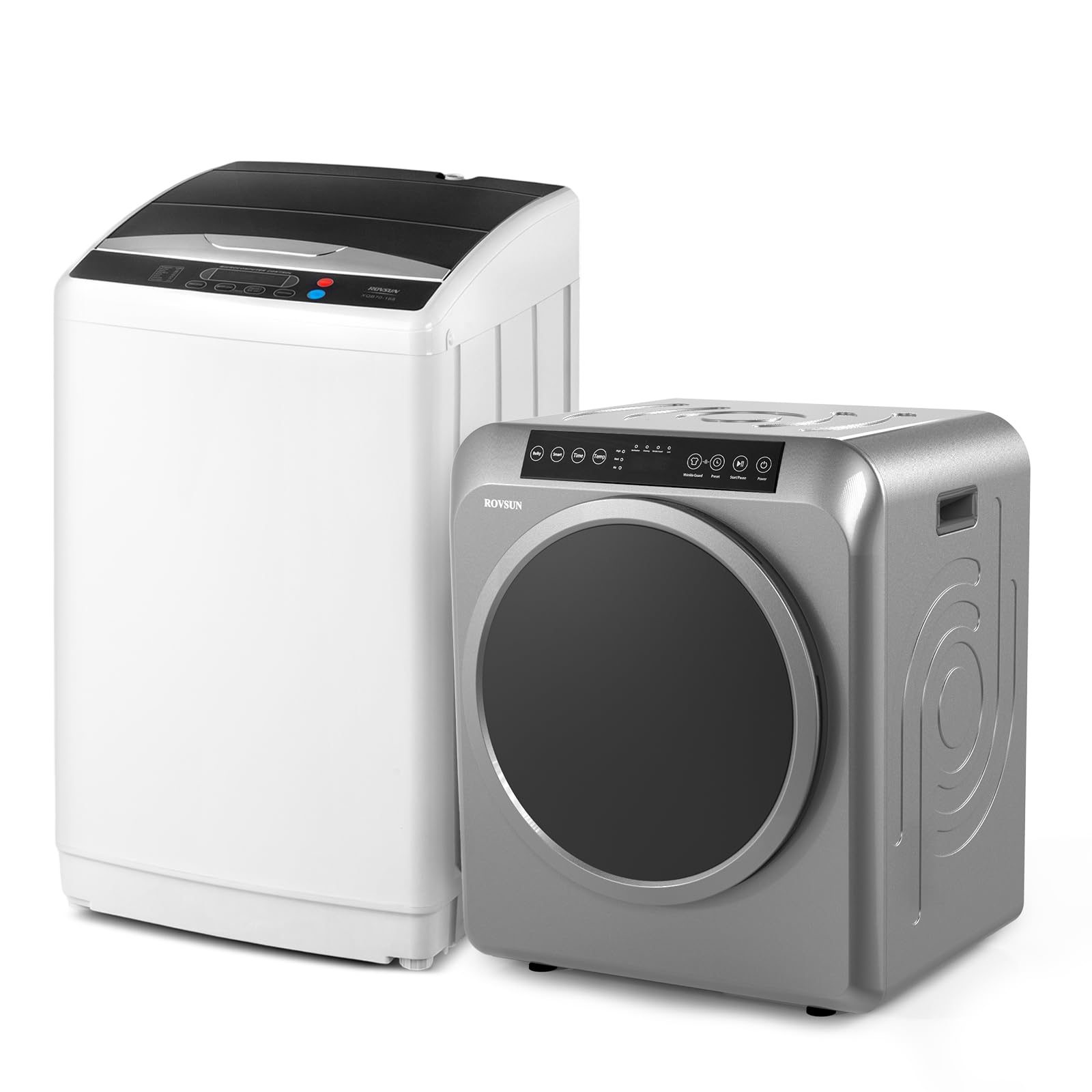 ROVSUN 3.5CuFt Portable Clothes Dryer and 25LBS Full-Automatic Washing Machine Set