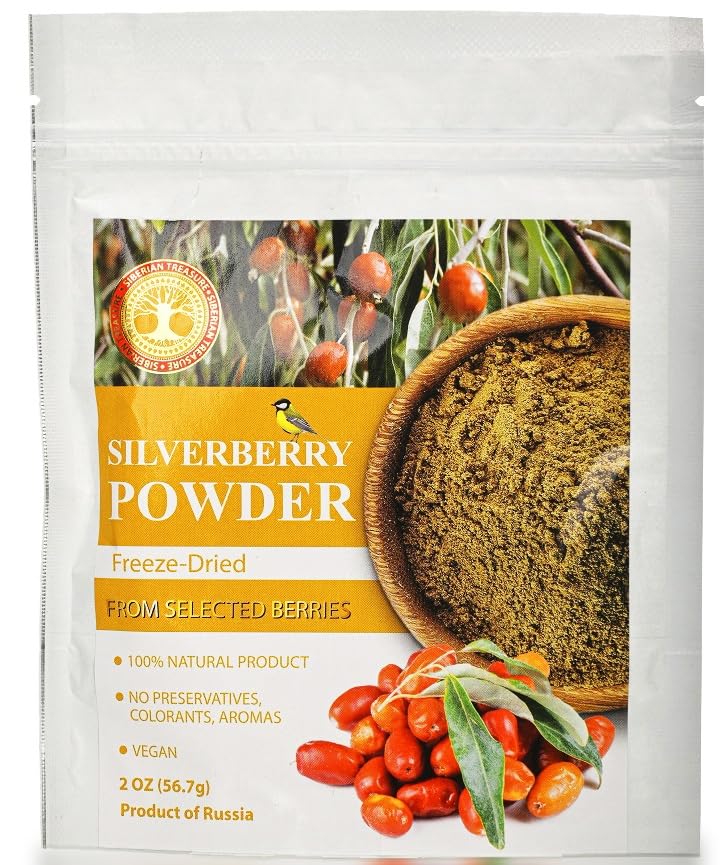 Silverberry Freeze-Dried Powder – 2 Oz – Natural Silverberry Powder, No Added Sugar, No GMOs