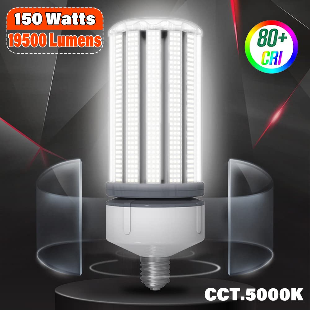 Lampadina LED A Mais Equivalente A 600 W, Attacco Mogul E39/E40, Luce Diurna 5000 K, 150 W E 19500 Lm, Lampadine LED per Grandi Superfici, per Interni Ed Esterni, Garage,（E39）
