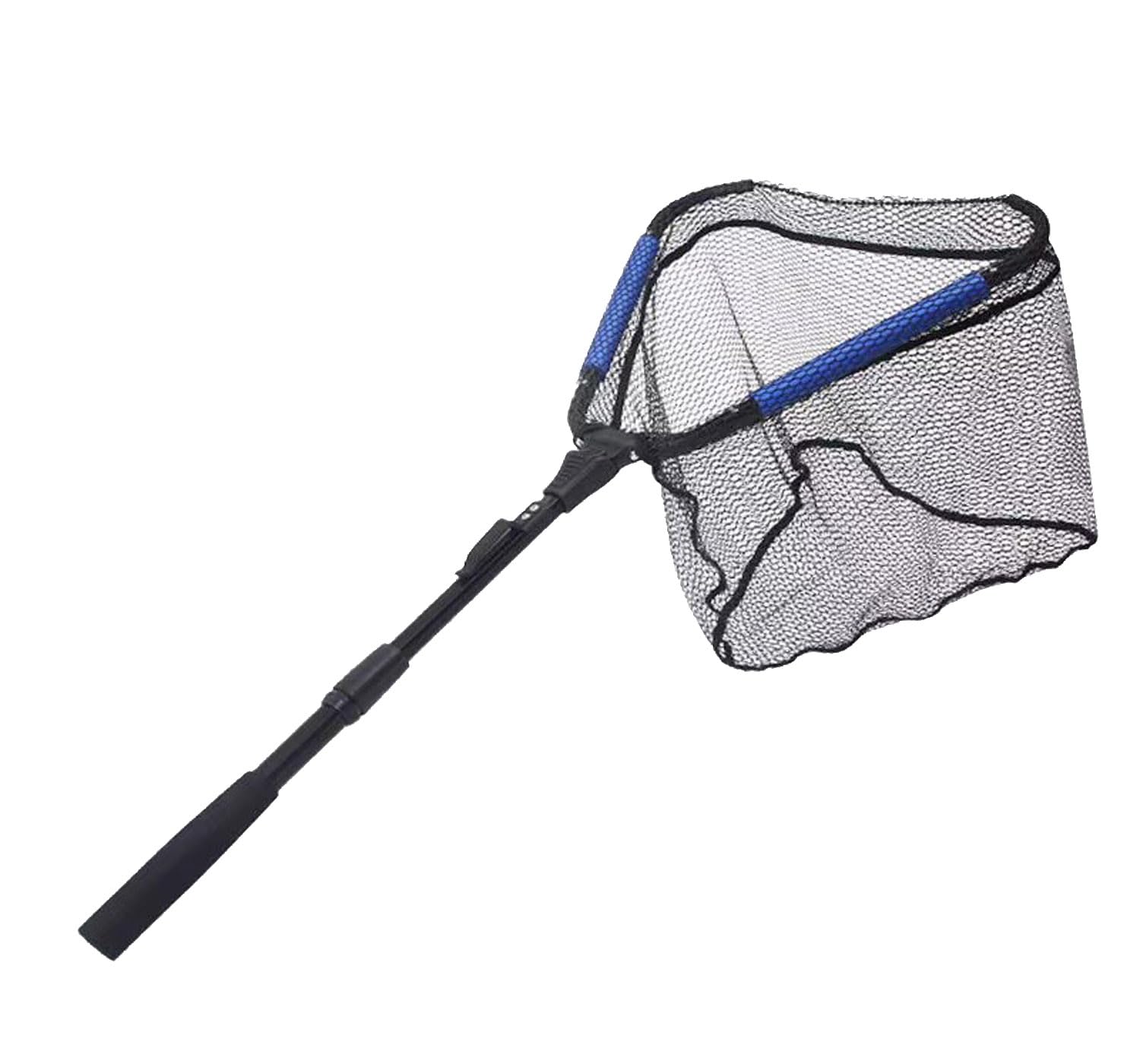 Floating Fishing Net with Folding Telescopic Pole Handle : Durable Nylon Mesh, Easy Catch & Release, Ideal for Various Fish Species and Kayak Fishing