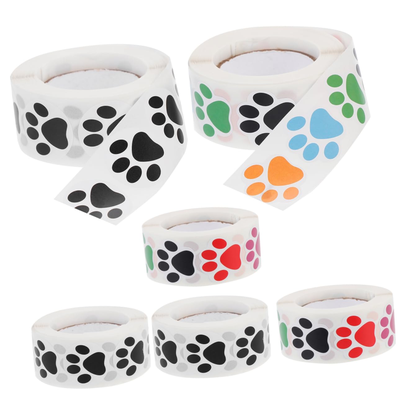 4 Juegos Vinilo Decorativo Pata De Perro Pegatinas De Animales Graciosas Pegatinas Auto Póster Mascotas Juguete Cumpleaños De Perro Pegatina Dolly Vestirse Papel Cuché 6 Rollos*4