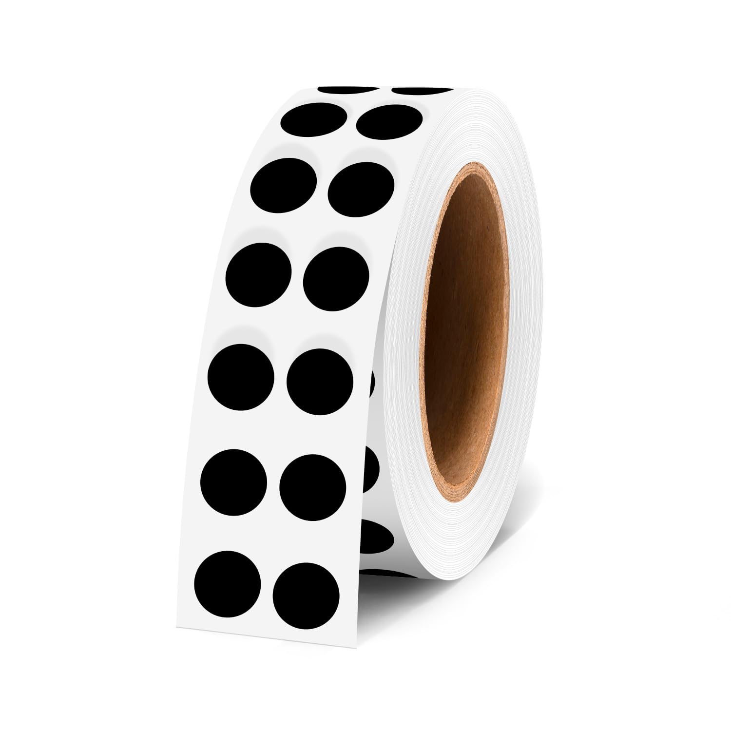 WANSTE 0.25 Inch Round Permanent Adhesive Color-Code Dot Stickers,Black Small Dots Label,Pack of 1000 in Dispenser Box