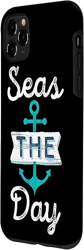 Miniatura 5 de iPhone 1212 Pro Divertido Crucero Diciendo Seas the Day  Caja de regalo de ancla náutica verde azulado