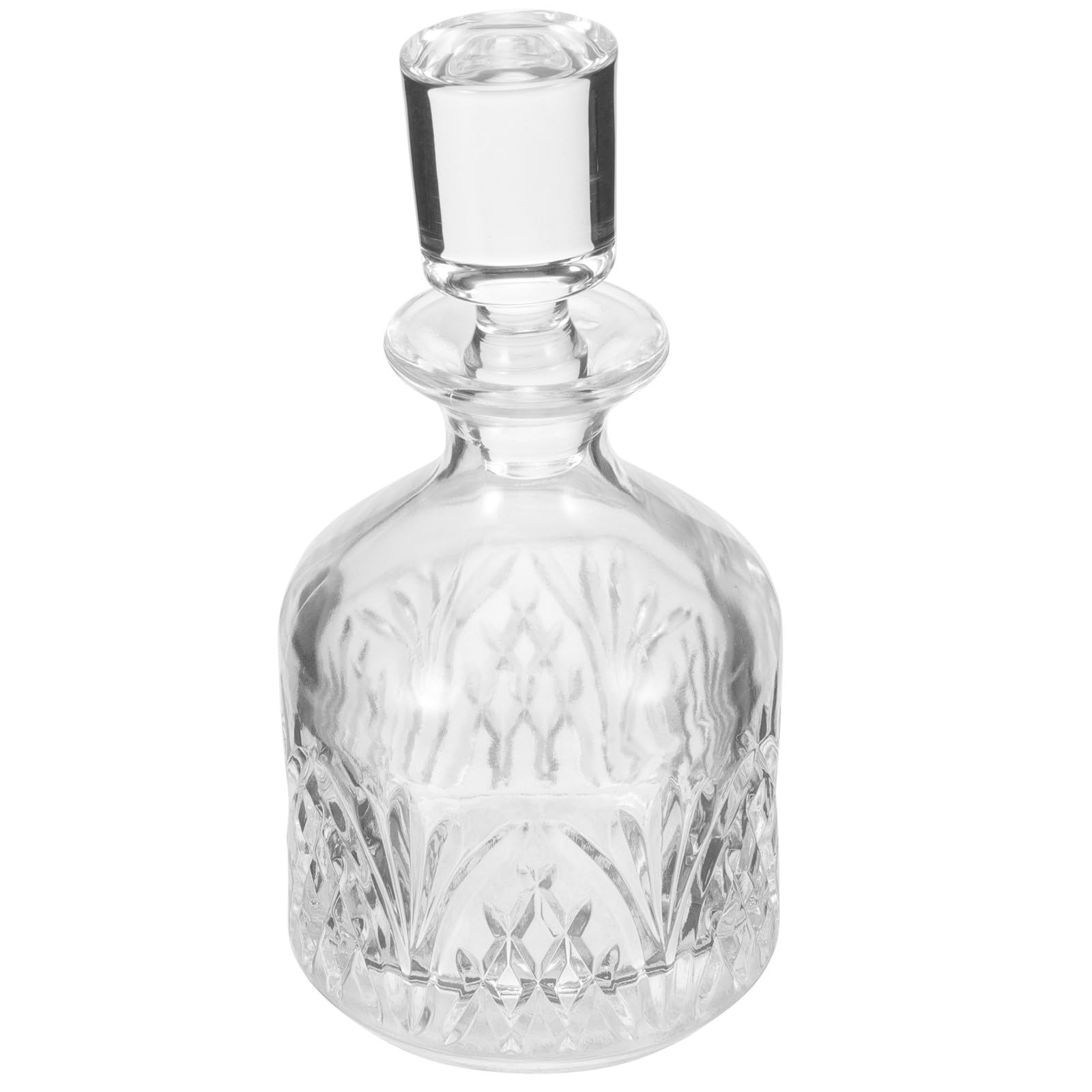 GARVALON Carafe à Whisky en Verre 280 Ml Bouchon en Verre Transparent Récipient D’Aération pour Whisky et Boissons Bouteille Élégante pour Service et Décoration Maison