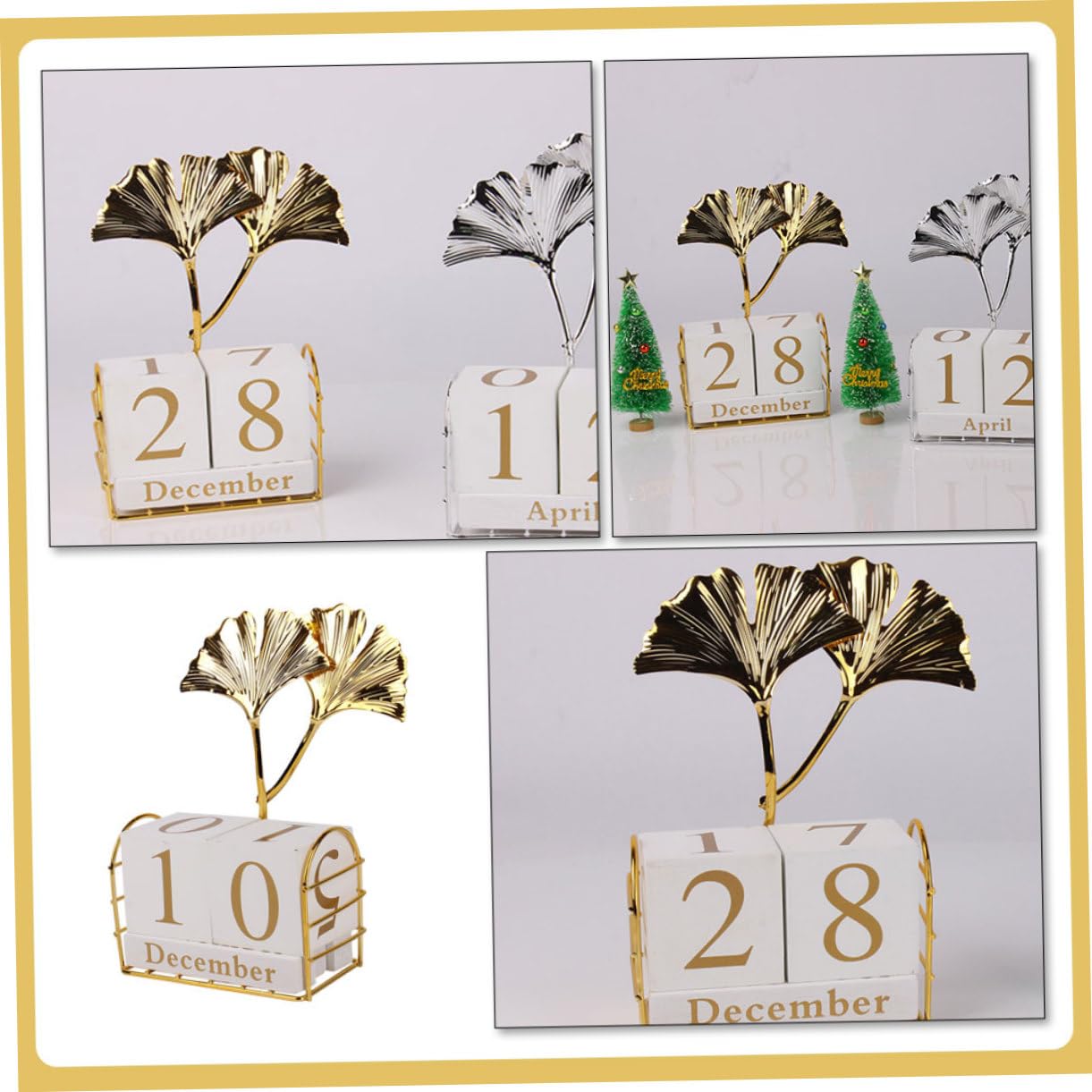 Calendario in Legno Blocchi per Tavolo Calendario Rustico Decorativo da Ufficio Mese e Data per Casa e Ufficio