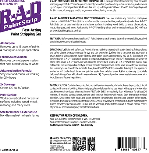 R-A-D PaintStrip - Solid Stain & Brick Paver/Stamped Concrete Stripper 1-Gallon - Thumbnail 2