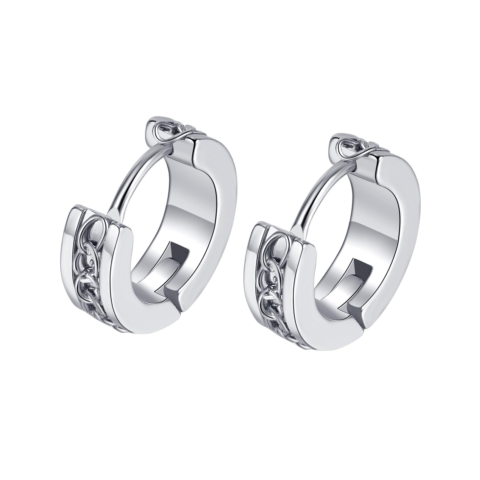 Umiwe フープピアス メンズ レディース サージカルステンレス アレルギーフリー 両耳用 人気 かっこいい シンプル リングピアス アクセサリー 誕生日 記念日 プレゼント男女兼用