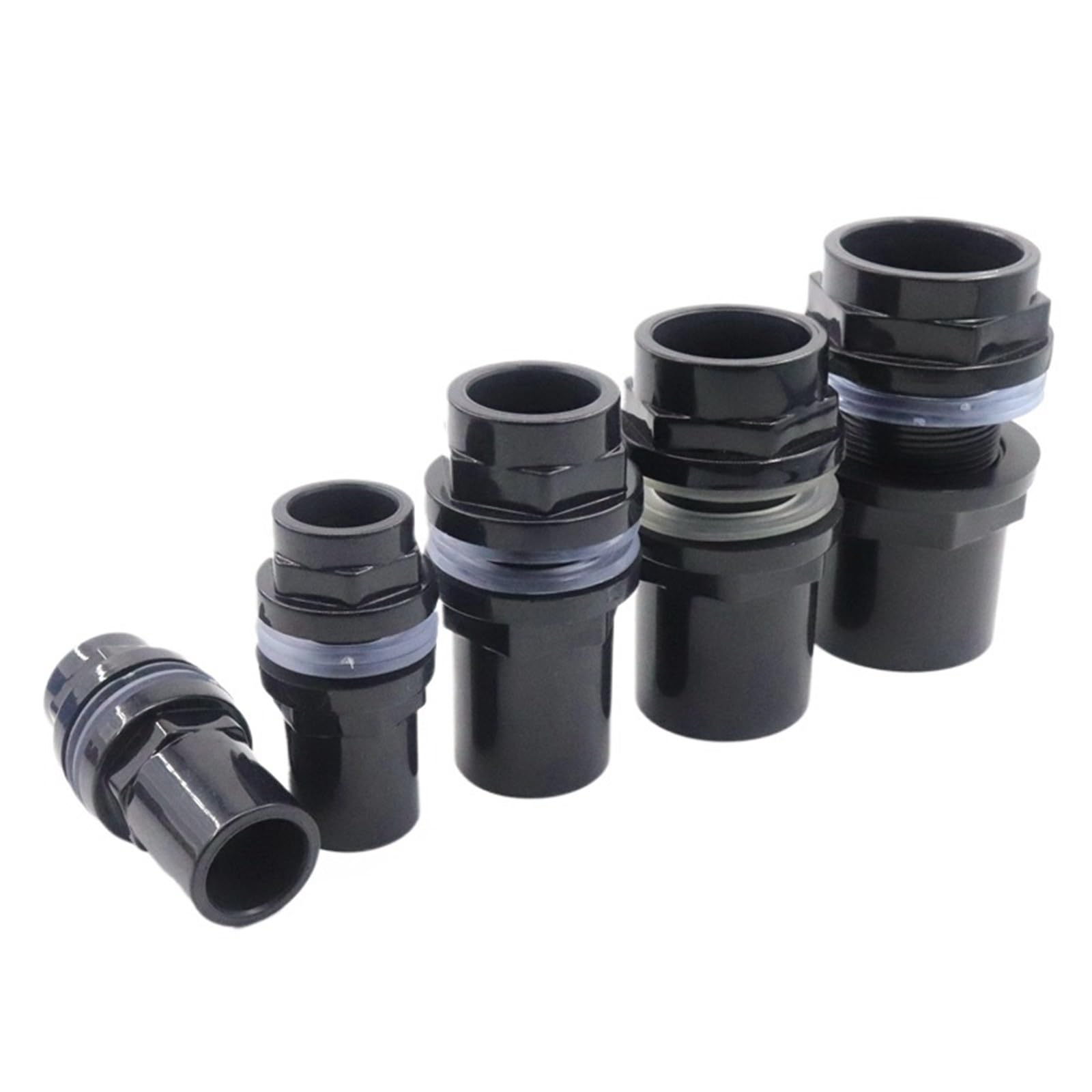 Raccord de Tuyau en PVC, Lot de 2 raccords de Tuyau de Drainage en PVC Noir de 20 à 50 mm for Aquarium et Jardin.(40mm)