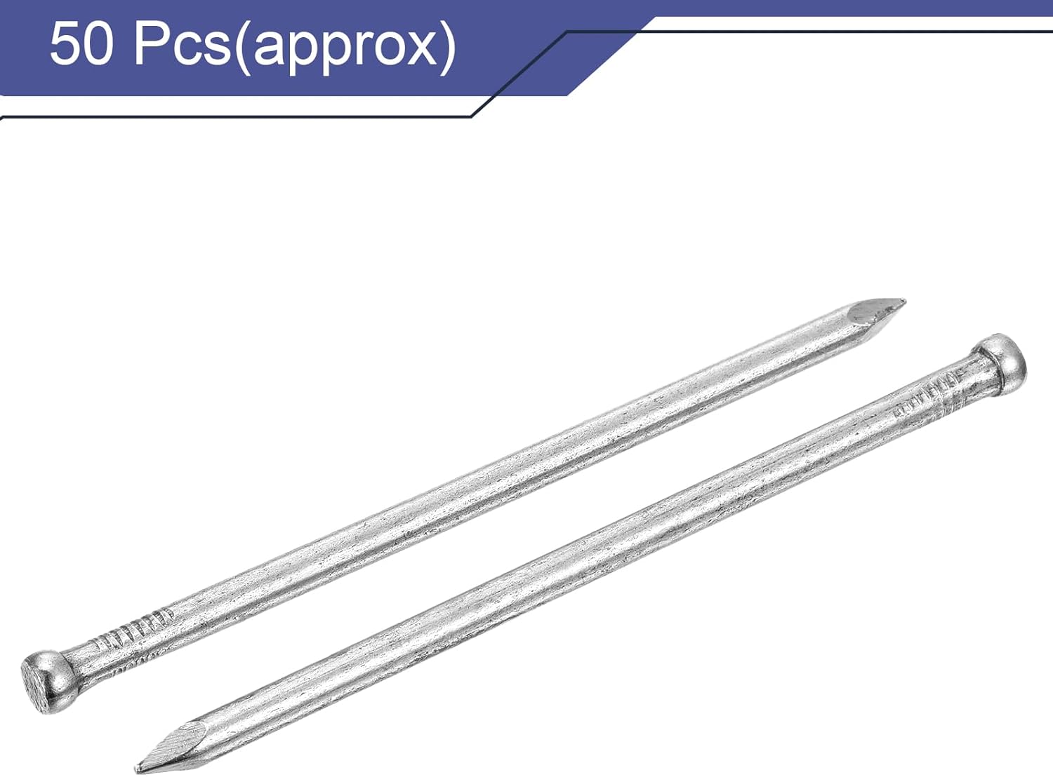 uxcell Finishing Nails 50pcs 100mm 4 Inch Hand-Drive Hardware Carbon Steel Nail Lost Head Nail