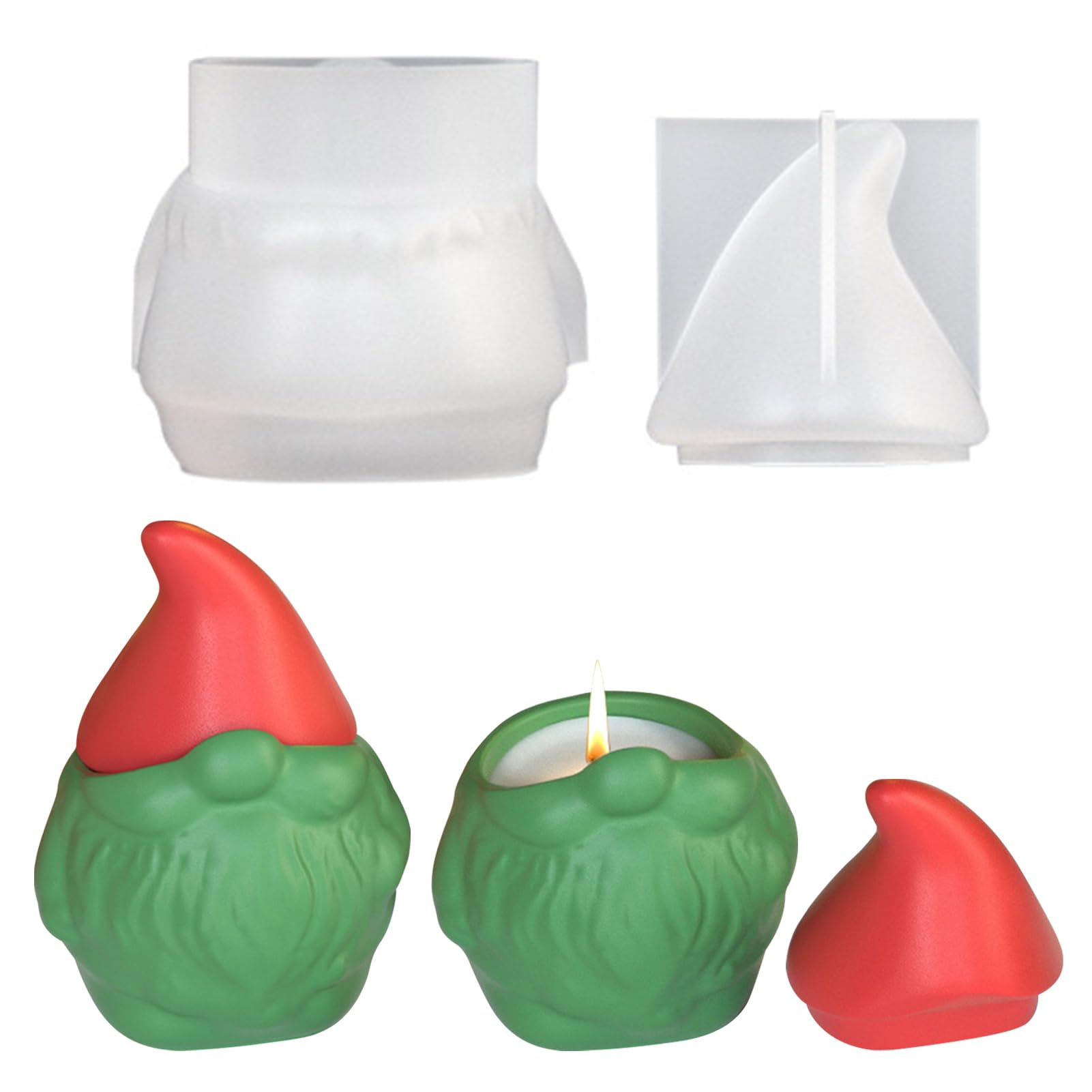 Weihnachtsmann Silikonform - 3D Kerzen Gießform Für DIY Kerzen & Dekoration