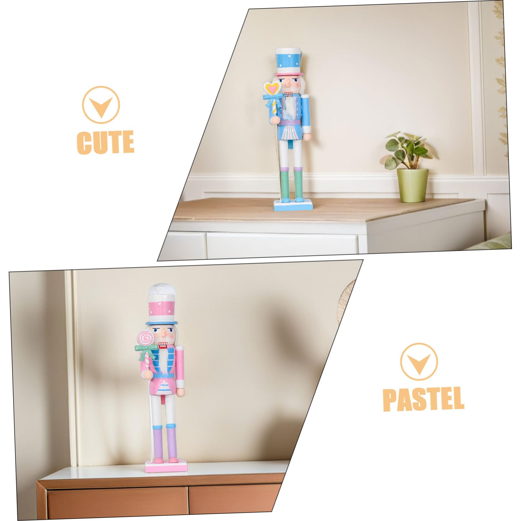 ULTECHNOVO 2pezzi Schiaccianoci Soldato in Legno Ornamenti Natalizi Pastello Decorazioni Tavolo per Feste di Natale Statuette di Caramella Soldato Bomboniere di Schiaccianoci