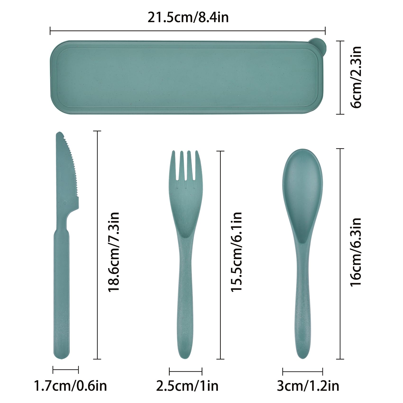 Portable Travel Cutlery Set - Wheat Straw Fork, Spoon & Case, Eco-Friendly Dinnerware For Students, Office & Camping - From Dinnerware Sets - Price 5.45