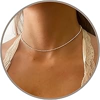Vista 10 de Annika Bella Gargantilla de cadena para mujer, gargantilla de plata de ley 925, longitud de 13 a 16 pulgadas, collares cortos para adolescentes