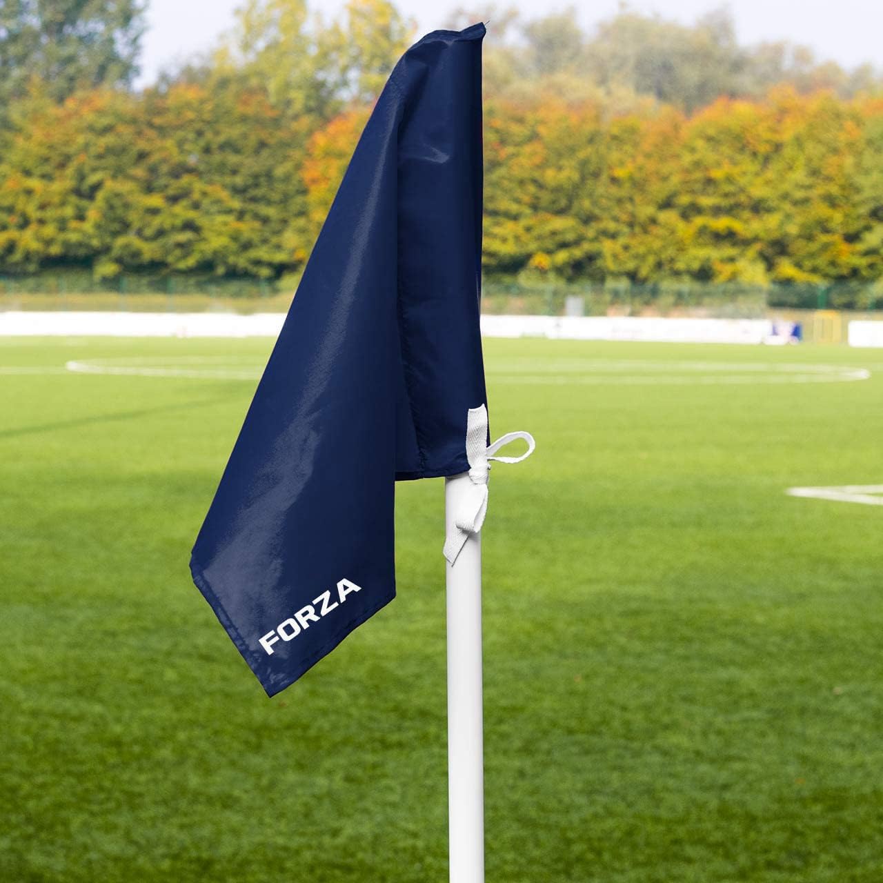 FORZA Corner Flags (Pack of 4) | Durable Polyester Soccer & Sports Field Flags for Training & Match Use - Standard and Pro Options (Poles Not Included) (Black & White Stripe, Pro)