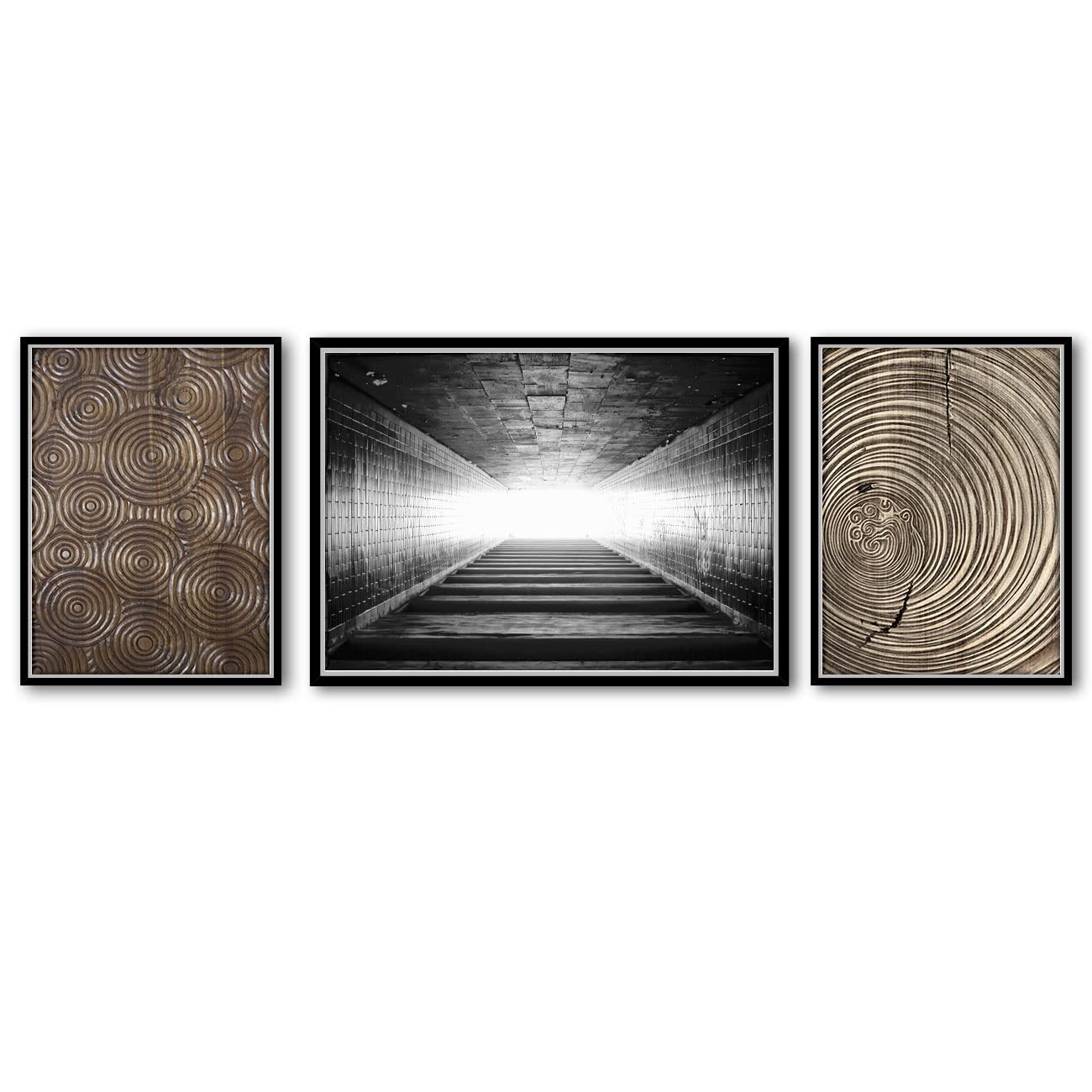 Painting Mantra Canvas Abstract Painting for Living Room Wall Decoration Tunnel Wat Pho Wall Art Prints for Home & Wall Décor (Set of 3, 17 x 51 Inchs)