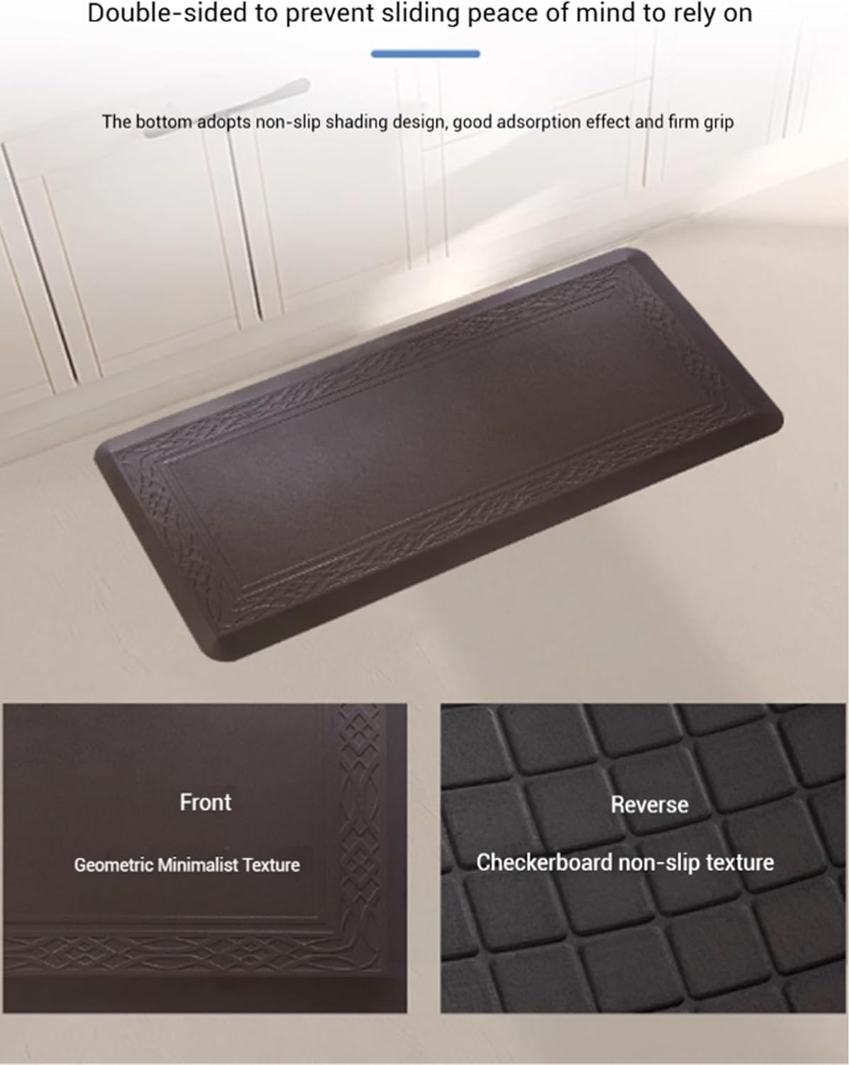 Anti-Fatigue Kitchen Mats – 0.8-Inch Thick Standing Desk Mat, Non-Slip Floor Rug for Home & Office, Stain Resistant, Comfortable Support (Red, 24"x60")