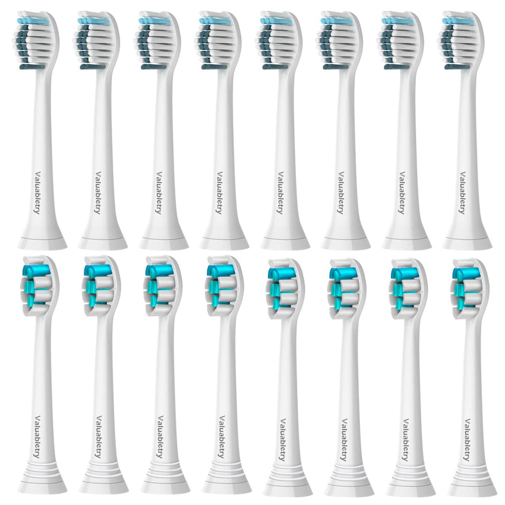 16er Aufsteckbürste Kompatibel mit Philips Sonicare Elektrische Zahnbürste, 8er Whitening Clean und 8er Precision Clean Aufsteckbürste, Weiß.