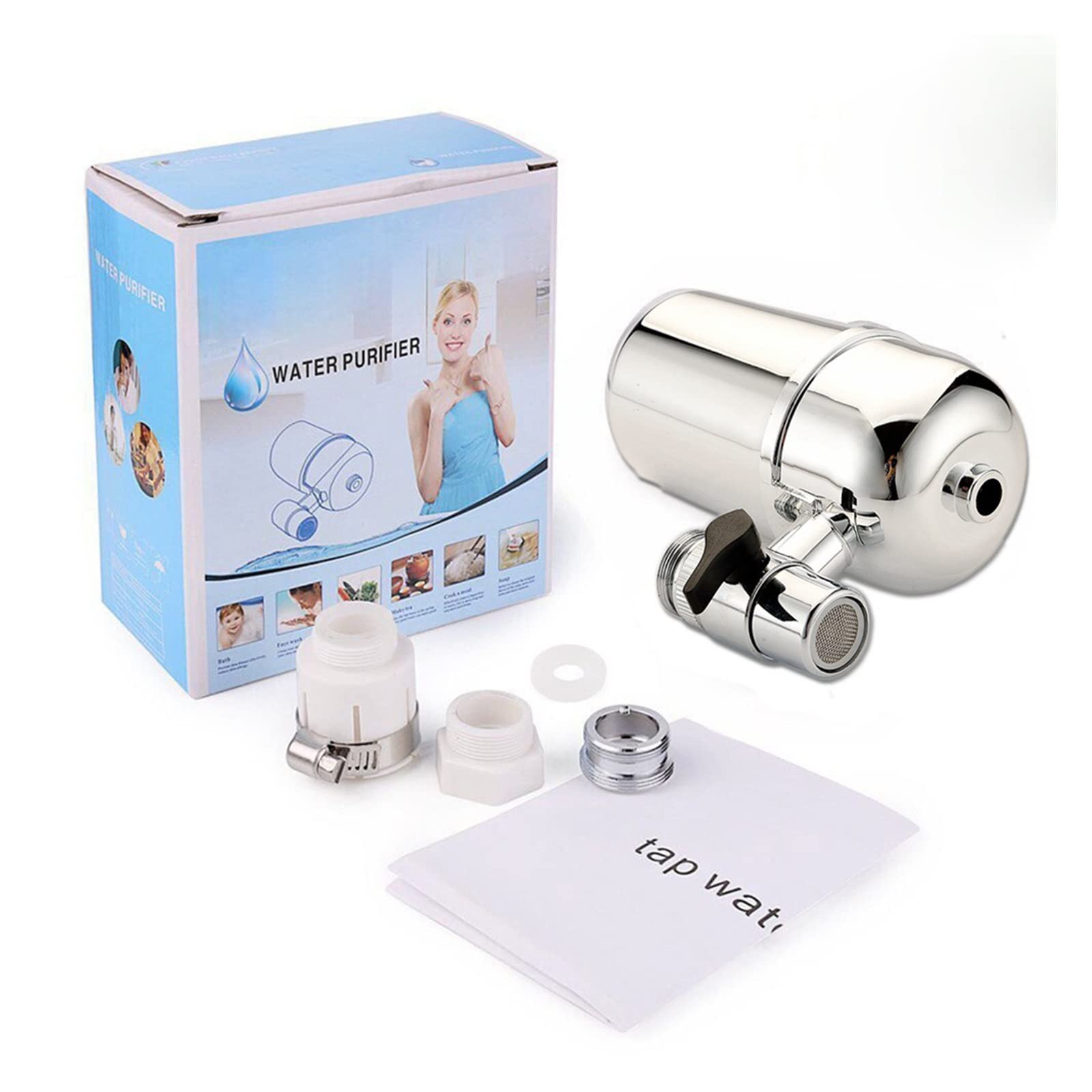 Filtre Sous Evier, Cartouches de filtre à eau en céramique à 8 couches robinet de cuisine purificateur d'eau dissolvant de contaminants d'eau générateur d'eau saine, pour la maison sous l'évier