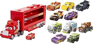 Disney Pixar Cars Disney Pixar Cars Minis Transporter with Vehicle, Kids Birthday Gift for Ages 4 Years and Older & Disney/Pixar Cars Micro Racer 10-Pack