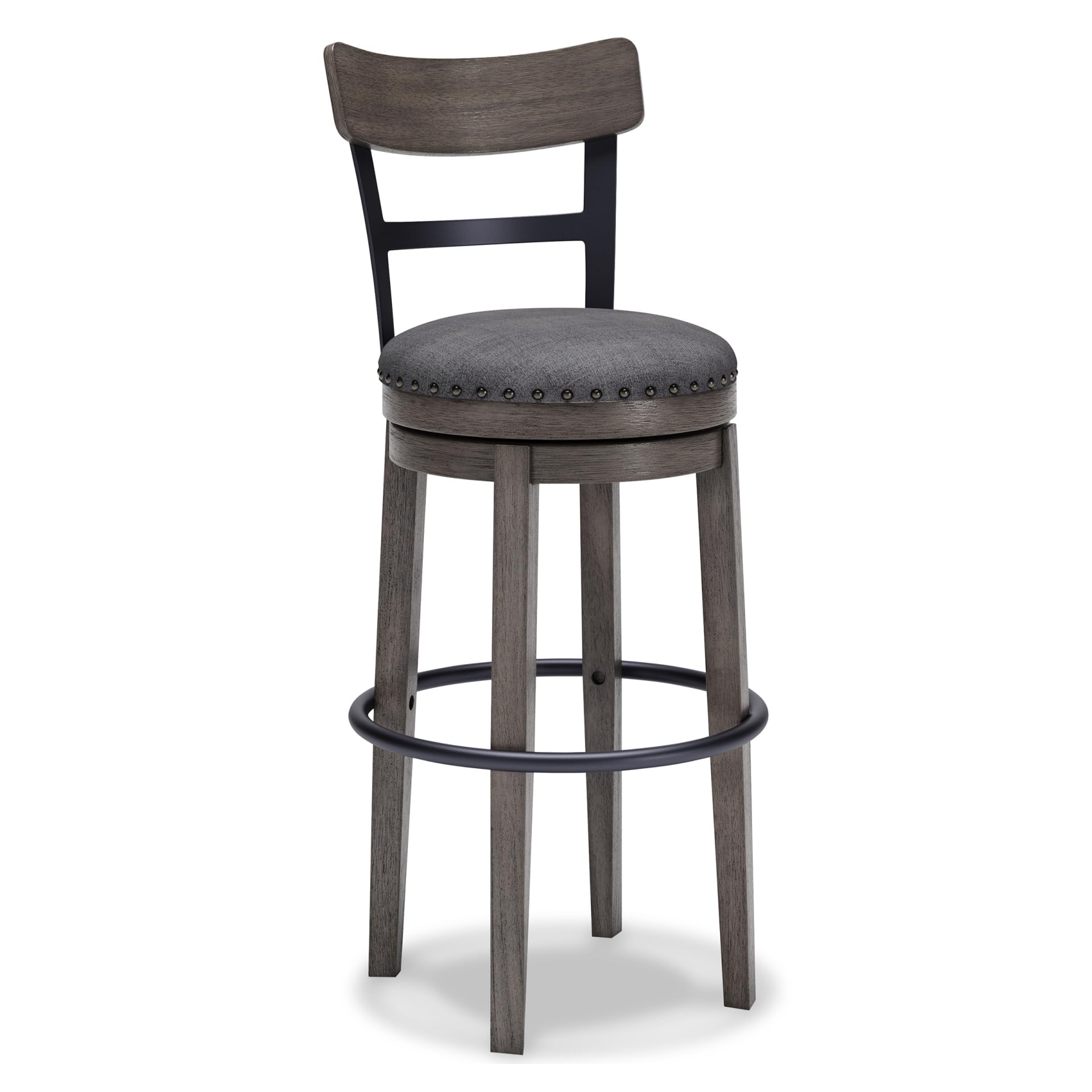 Signature Design by Ashley Caitbrook Swivel 30" Bar Height Bar Stool, Gray